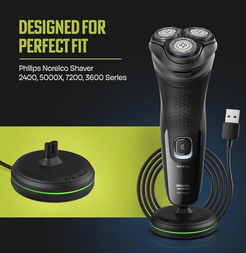 Philips Norelco Charging Stand - Dock with LED Indicator & USB Cable for Series 2400, 5000X, 7200, 3600 Models