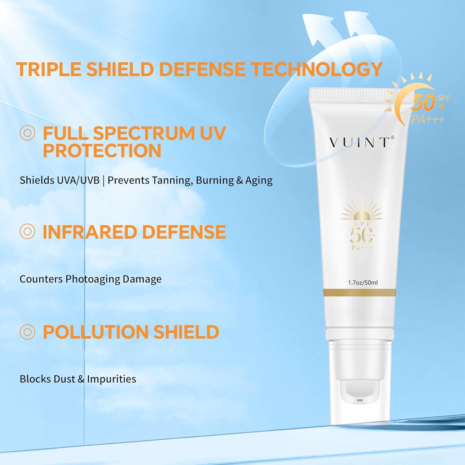 Vuint Tinted Sunscreen SPF 50 - Lightweight, Non-Greasy Broad Spectrum Protection for Sensitive Skin