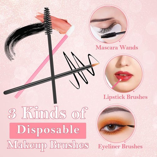 Skiennix Disposable Applicators Kit - Makeup Puff, Mixing Palette & Brushes with Storage Box