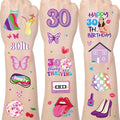 Thirty Flirty and Thriving Temporary Tattoos - Aposwow 200+ 30 Flirty and Thriving Birthday Decorations Favors Supplies 30th Birthday Themed Tattoo Stickers Gifts for Women Prizes Rewards