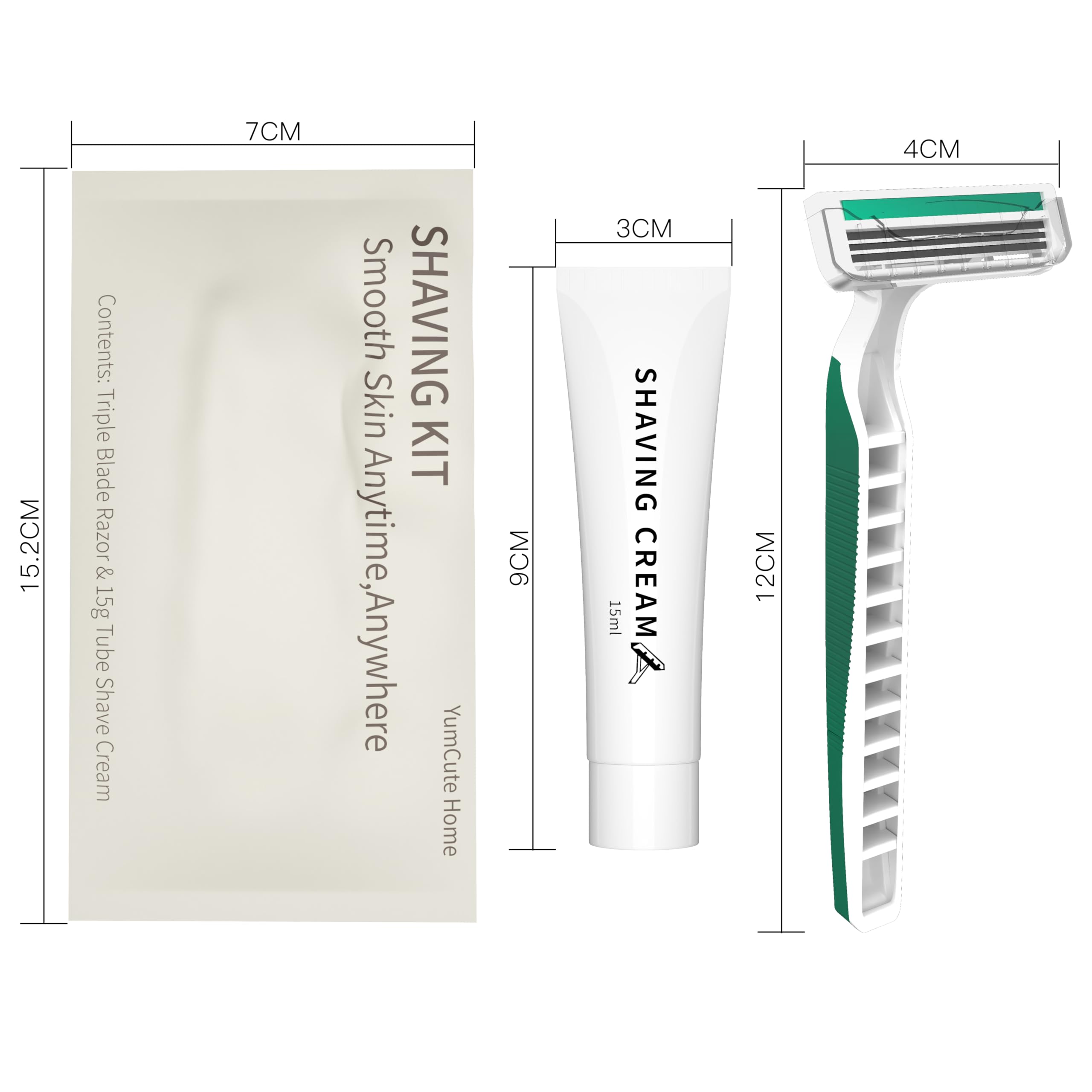 Disposable Bulk Razors with Cream 50PCS Set for Men & Women, Individually Wrapped Portable Toiletries Amenities for Hotel, Airbnb, Homeless, Shelter, Charity, Camping and Travel On The Go