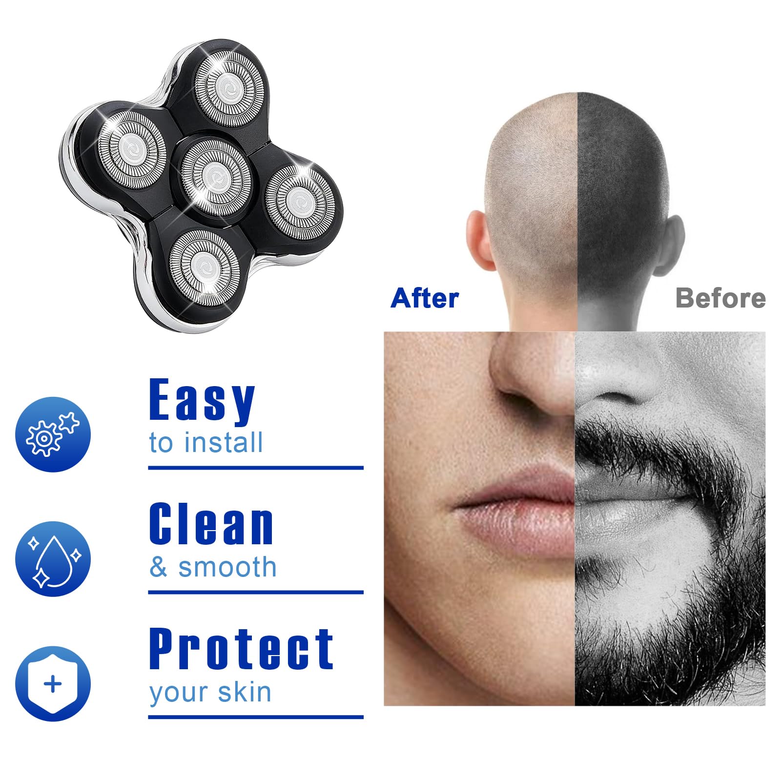 Pitbull Gold PRO/Pitbull Platinum Pro Replacement Blades - 12 Pack Compatible with Skull Shaver Heads