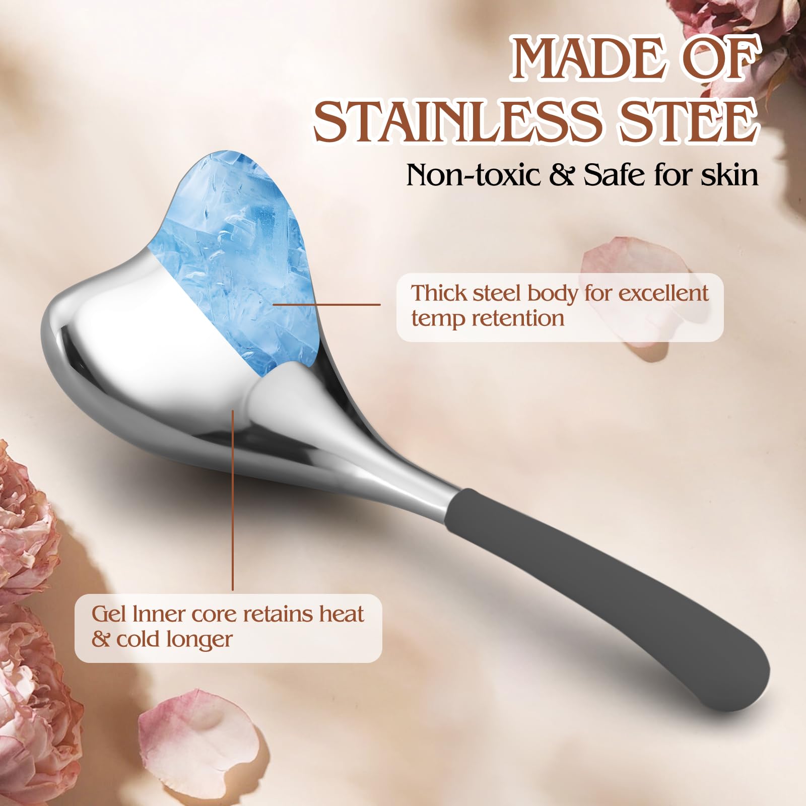 Cryo Sticks-Gua Sha and Massage 2-in-1, Ice Globes for Face-Wrinkle Reduction & Dark Circle Relief, Stainless Steel Facial Massage Tool for Skin Tightening Cooling Globes,Mothers Day Gifts