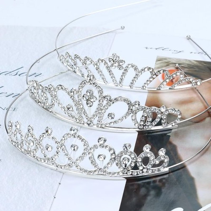 Dizila 8 Pieces Silver Metal Birthday Party Prom Bridal Wedding Dazzling Rhinestone Princess Crown Headbands Tiaras Headpieces Hair Accessories for Women Girls Brides Bridesmaids