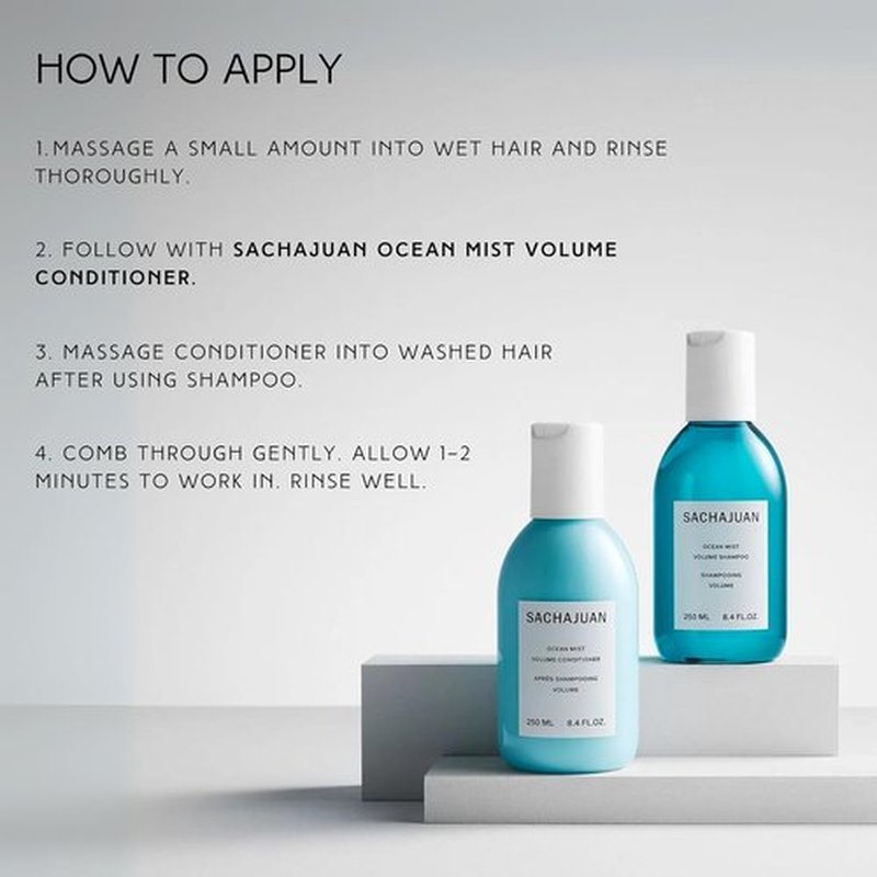 SACHAJUAN Ocean Mist Volume Shampoo and Conditioner Set - Lightweight Hydration with Ocean Silk Technology & Vegetable Proteins
