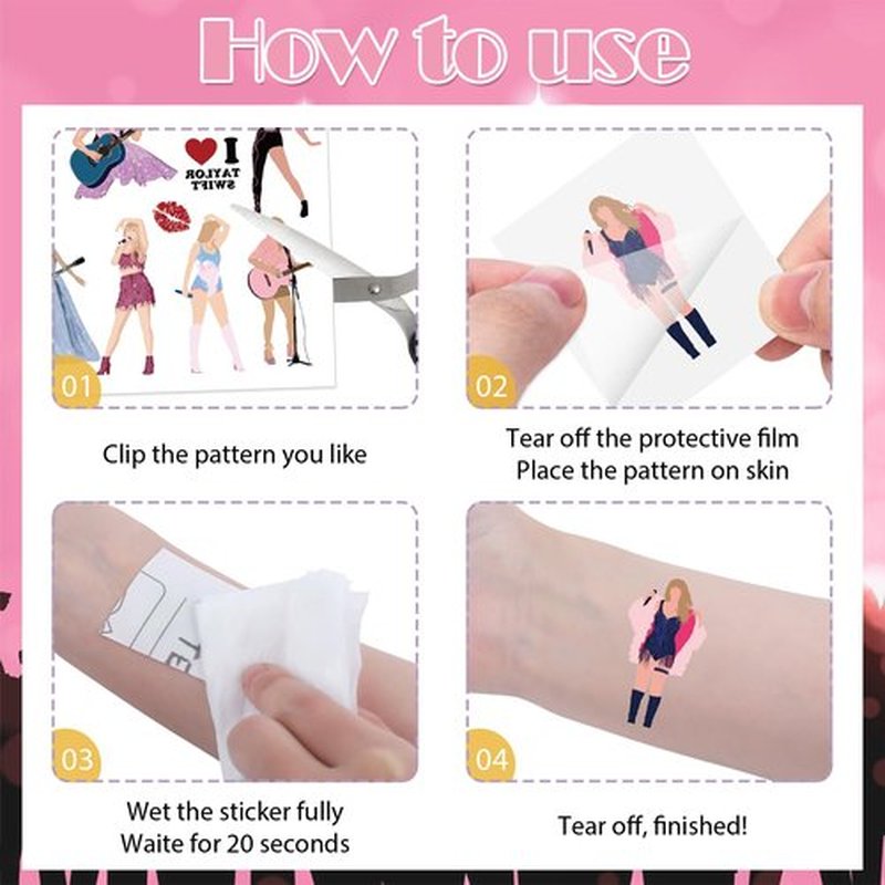Papiailove Singer Music Glitter Temporary Tattoos for Women Girls Fans, Birthday Party Favors Goodie Bag Fillers Supplies, Number 13 Hand Face Body Arm Tattoo Stickers Decorations Gifts (6 Sheets)