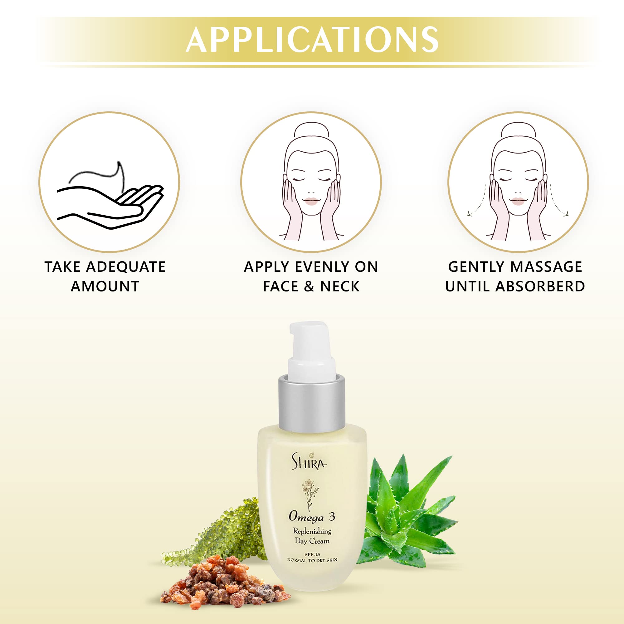 Shira Omega 3 Replenishing Day Cream 2oz – Anti-Aging Face Moisturizer for Normal to Dry Skin – Hydrating Day Cream Helps Reduce Fine Lines, Wrinkles, and Prevent Sun Damage – Nourishing Skincare