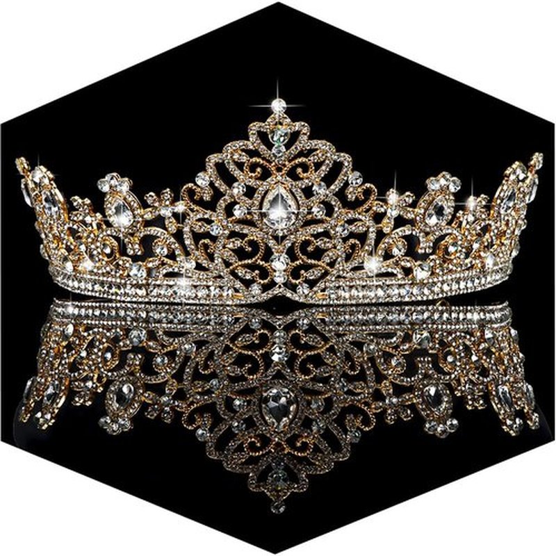 AHONEY Gold Crown Queen Crowns Tiara for Women Birthday Quinceanera Crown Rhinestone Bride Headband Princess Decoration for Wedding Party Prom Halloween