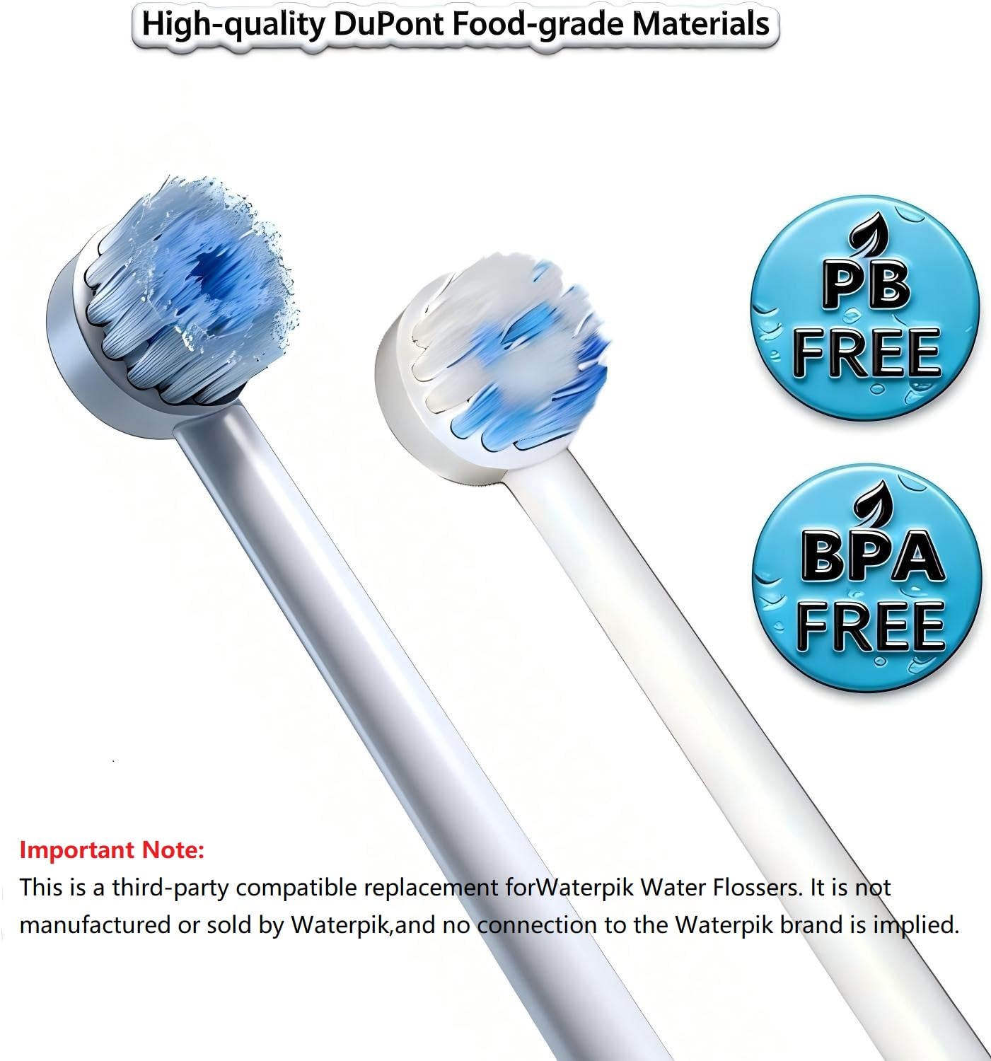 3Pack Replacement Toothbrush Heads for Waterpik Water Flossers, Replacement Picks Compatible with Waterpik, Replacement Heads for Water Pick flosser.(Assorted Brushhead, Random Delivery)