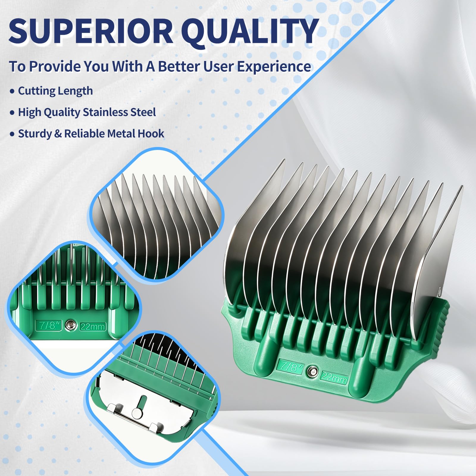 22MM 7/8" Clipper Guard Comb for Wide A5 Blade, Compatible with Andis/Wahl