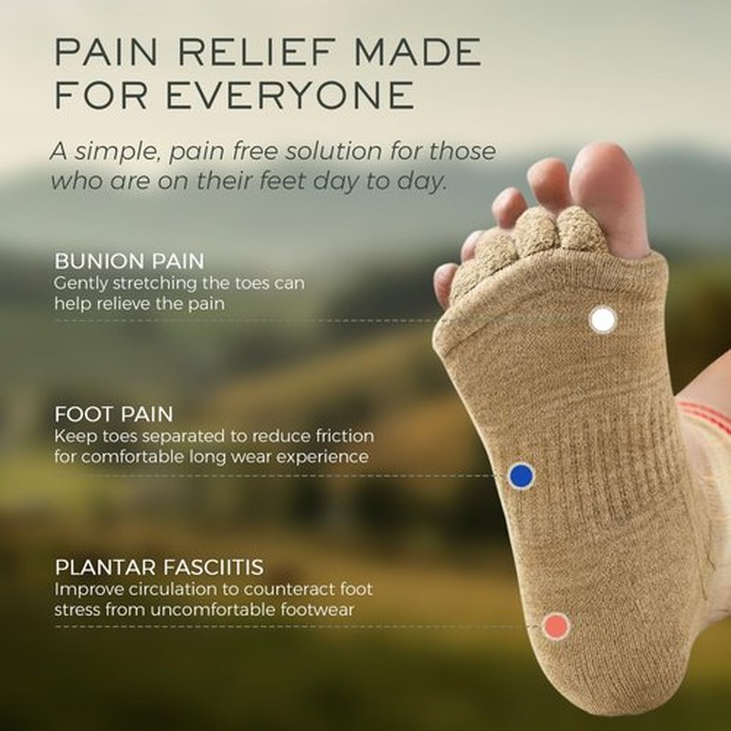 burning barefoot Toe Separator Socks,Foot Alignment Sock for Health Care, Pain Relief, Bunion Corrector, Breathable Toe Socks