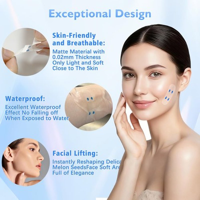 NBF Face Tape Lifting Invisible, Face Lift Tape Invisible for Sagging Skin, Instant Facelift Tapes for Women, Neck, Jowls Lifts Sagging Skin, Concealed Makeup Tape, Visible Results in Seconds-3GQ