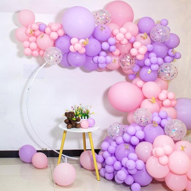 Pink and Purple Balloons - 100 Pack 12-Inch Latex Balloons for Girls' Baby Showers & Birthday Parties