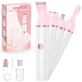 Bikini Trimmer Women & Body Shaver: 4-in-1 Painless Pubic Hair Remover for Sensitive Skin, Rechargeable & IPX7 Waterproof for Wet & Dry Use, for Face/Eyebrows/Nose/Underarms/Legs