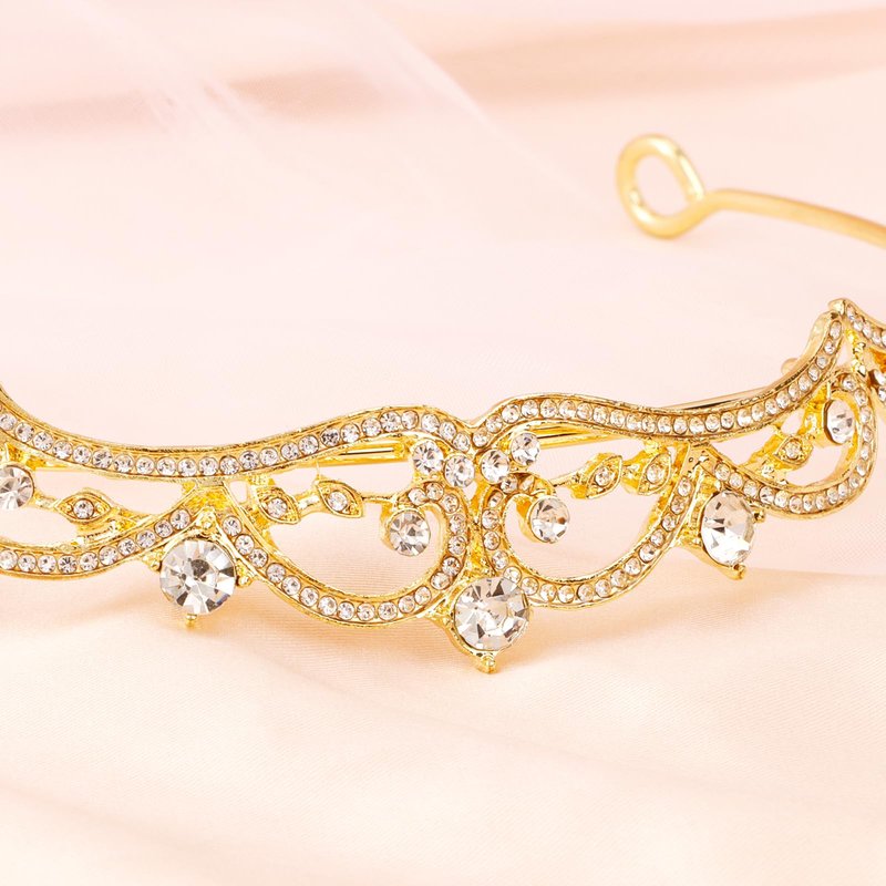 Vovii Gold Tiaras and Crowns for Women, Rhinestone Princess Crowns for Women Girls, Small Gold Tiara Crown Headband for Women Halloween Costume Party Prom Bride Birthday