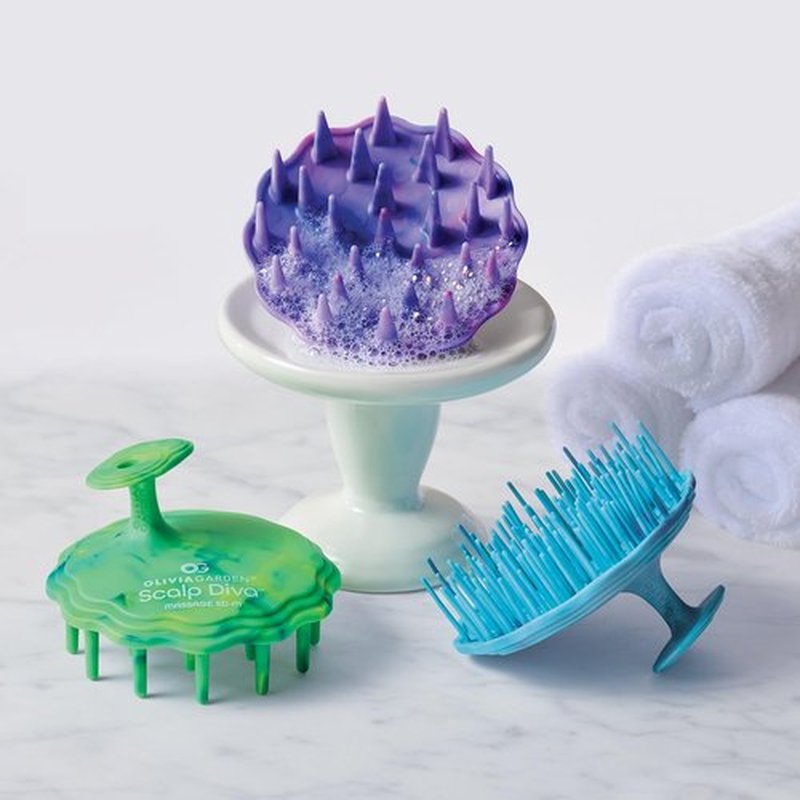 Olivia Garden Scalp Diva Scalp Care Brush - Healthy hair starts with a healthy scalp - Helps with Exfoliating, Cleansing and Massaging - Professional Hair Care Tool for All Lengths - Snag-Free Design