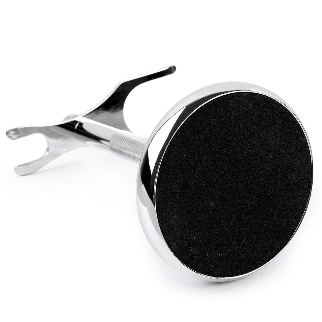 QSHAVE Deluxe Chrome Razor and Brush Stand Holder, Prolong The Life of Your Shaving Brush, 2 Prongs