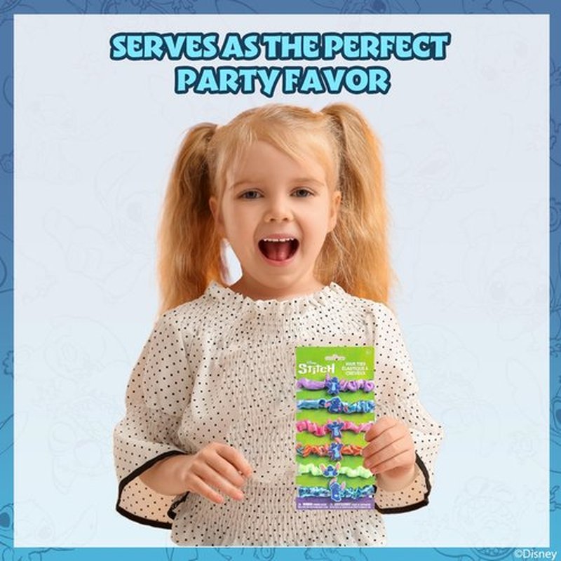 Stitch 6 Piece Hair Scrunchie Set, Hair Accessories for Girls, School Rewards Party Favors, Stocking Stuffer, Birthday Gift, Spa Days, Makeovers, Ages 3 and up, by Townley Girl