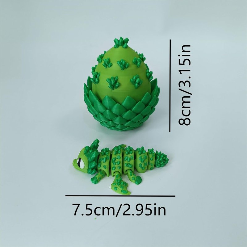 Enchanted 3D Egg - Handcrafted Collectible with Miniature Green Crystal Dragon Inside | Fantasy Decor & Gift
