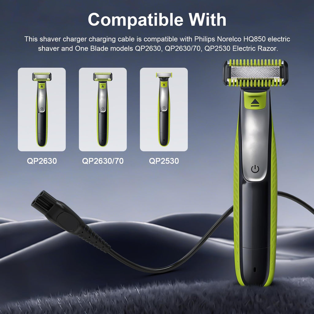 8V Charger Cord Compatible With Philips Norelco HQ850 One Blade QP2630 QP2530 Shaver Electric Razor Trimmer Power Cord