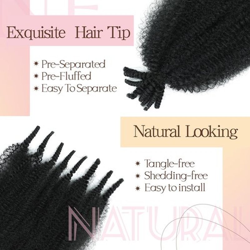Spring Afro Twist Hair, 20 Inch Springy Marley Twist Braiding Hair Pre-Separated 6 Packs Spring Twist Afro Kinkys Bulk Hair for Soft Locs Crochet Hair Extensions for Black Women (1B, 20inch)