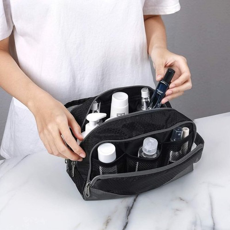 Gonex Travel Toiletry Bag - Durable Nylon Shaving Organizer in Black | Perfect for On-the-Go