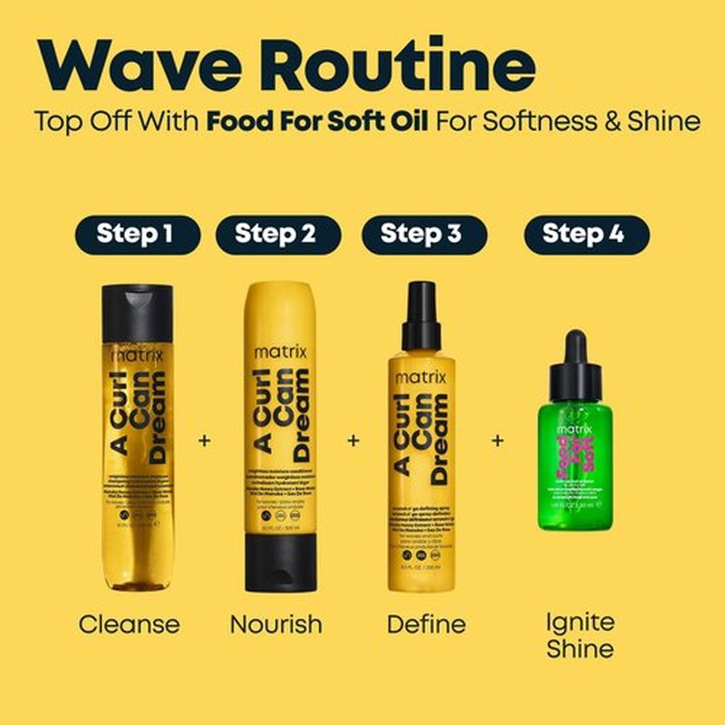 Matrix A Curl Can Dream Scrunch N' Go Defining Spray For Wavy and Curly Hair - Frizz Control and Heat Protection Hair Spray, With Manuka Honey Extract
