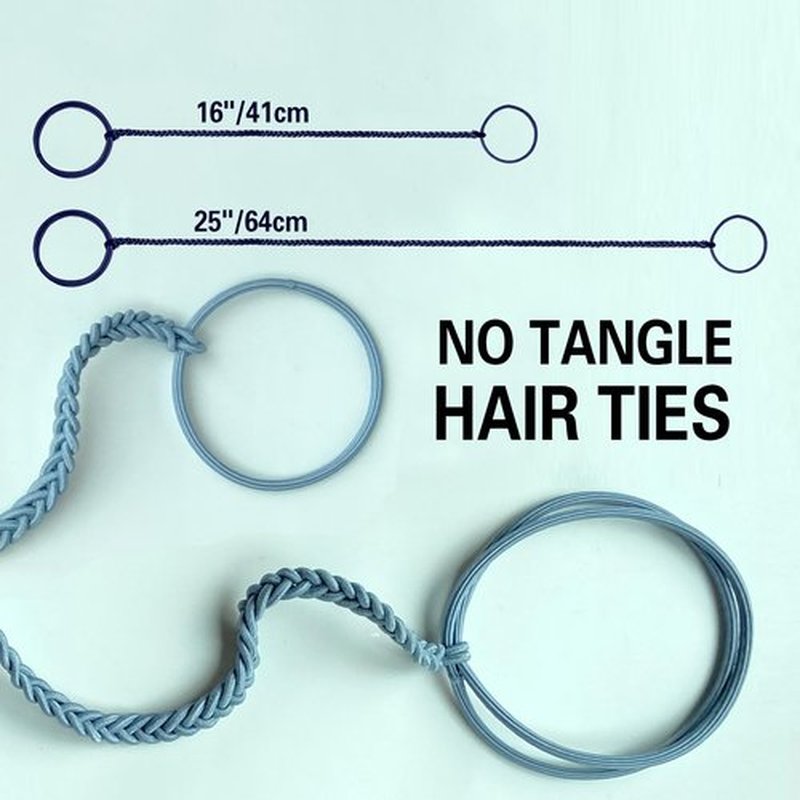 3 Packs 25" Sport Hair Ties for Women No Hooks, Girls' Elastic Spiral Ponytail Holders for Shorter Long Thick Curly Hair Braided Pony Tail Wraps Tie for Swimming Beach Motorcycle Riding