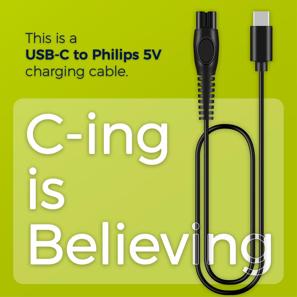 Hajida 5V USB-C Charger Cord Compatible with Philips Norelco Shaver Models – QP2724, QP1924, QP4530, QP2834, QP4631, X3001, MG5910, MG5970, QP6552, MG7910, MG7970, MG9520, QP6542 & More