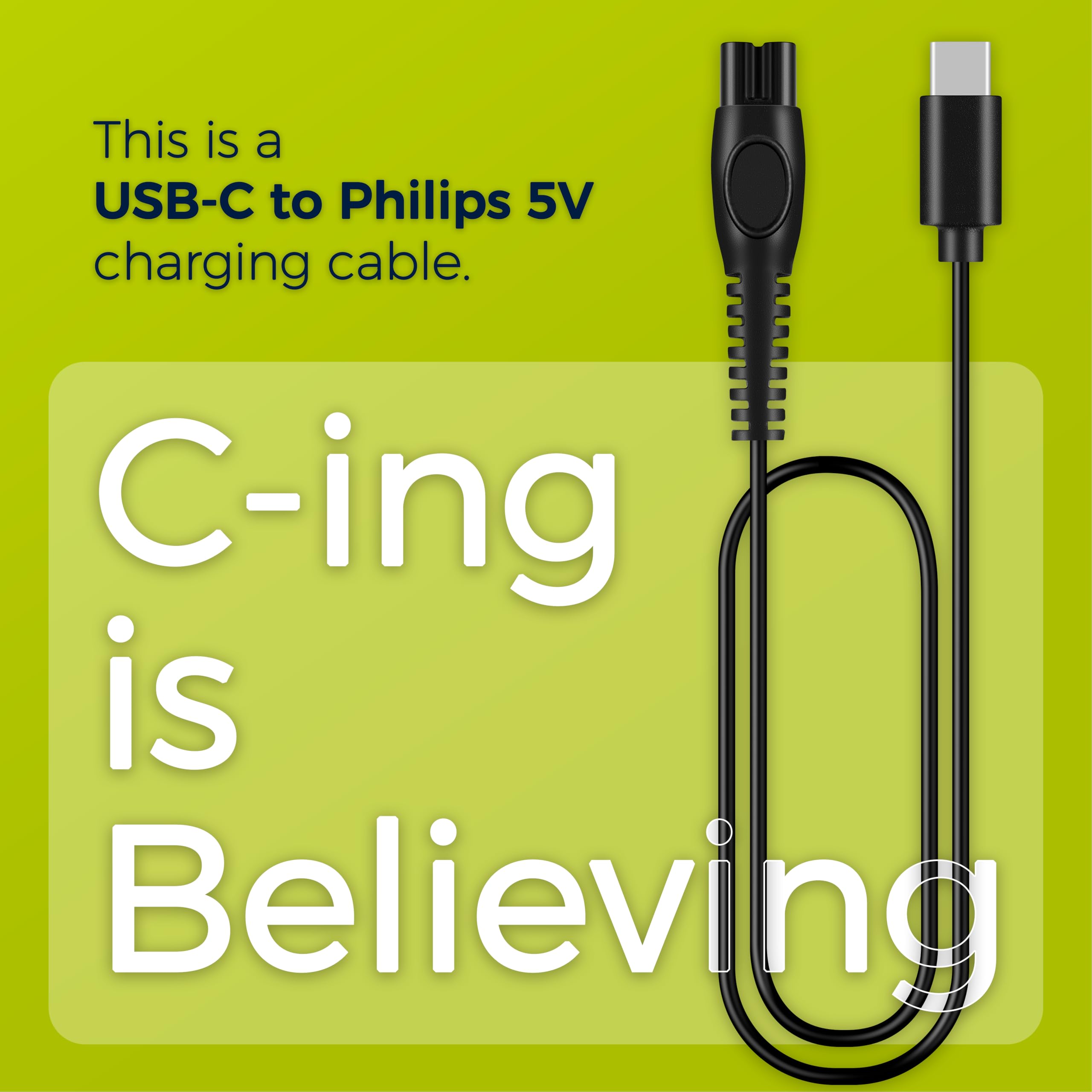 Hajida 5V USB-C Charger Cord Compatible with Philips Norelco Shaver Models – QP2724, QP1924, QP4530, QP2834, QP4631, X3001, MG5910, MG5970, QP6552, MG7910, MG7970, MG9520, QP6542 & More