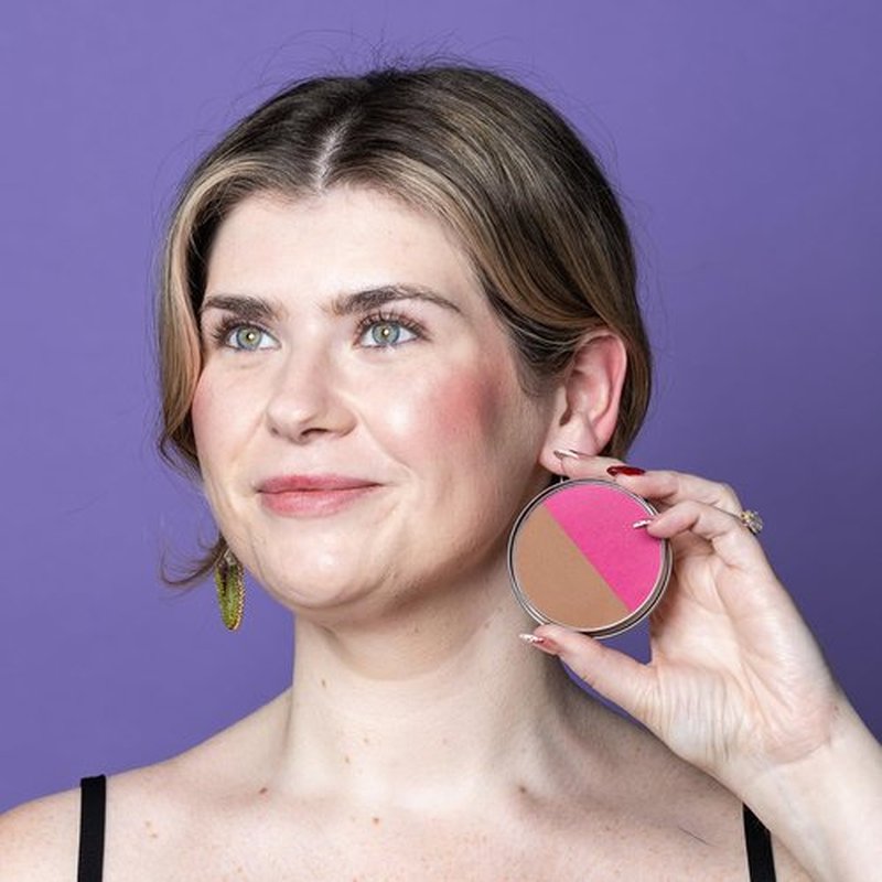 Cheekbone Balance Deep Blush/Bronzer - Talc-Free Multi-Use Compact with Soft-Matte Finish | 0.38 oz Vegan & Cruelty-Free