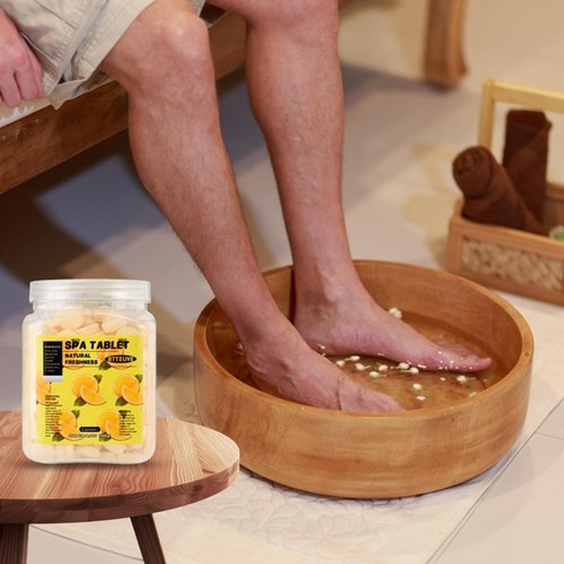 BTTEUYE Foot Spa Soak Tablets for Calluses,Foot Pedicure Soak,Natural & Refreshing,Relieve Fatigue,Soothe & Protect Feet,Lemon Scent,350-Count