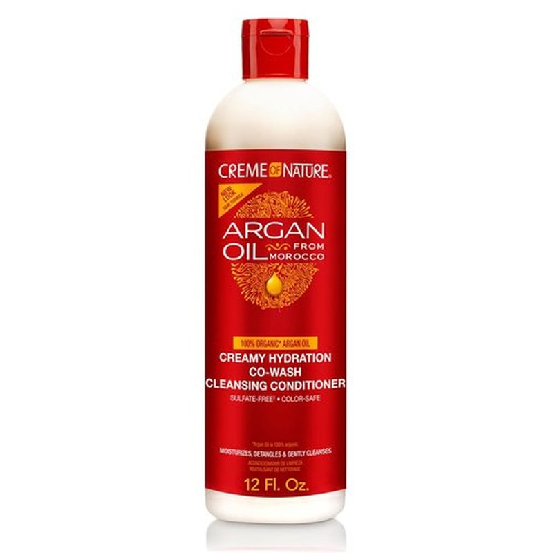 Creme of Nature Creamy Hydration Co-Wash - Sulfate-Free Cleansing Conditioner with Argan Oil | 12 oz