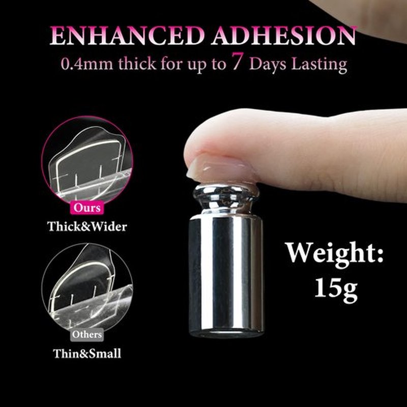 Fomkrio 1200Pcs Nail Adhesive Tabs, Extra Large Sticky Tabs for Nails, 50 Sheets Double Sided Thick & Strong Glue Stickers for Press on Manicure