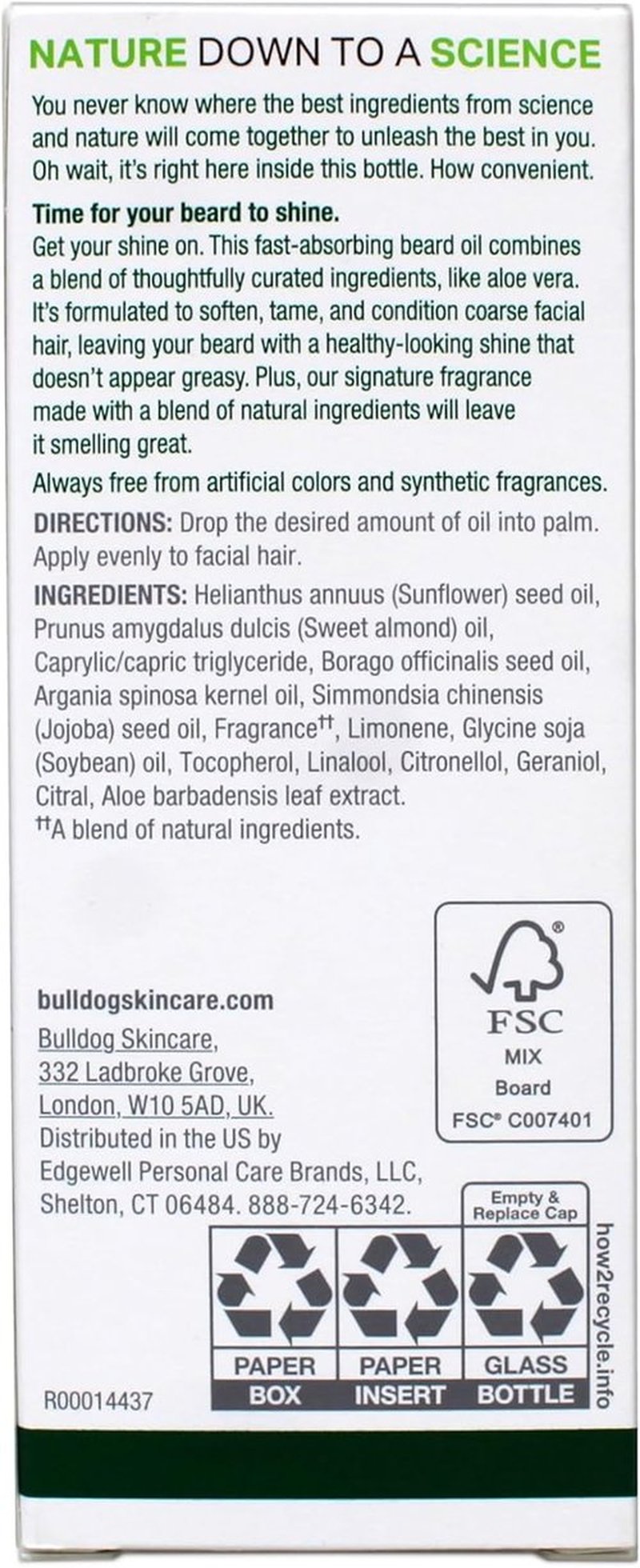 BULLDOG SKINCARE - Original Beard Oil for Taming & Conditioning | 30 ml Size