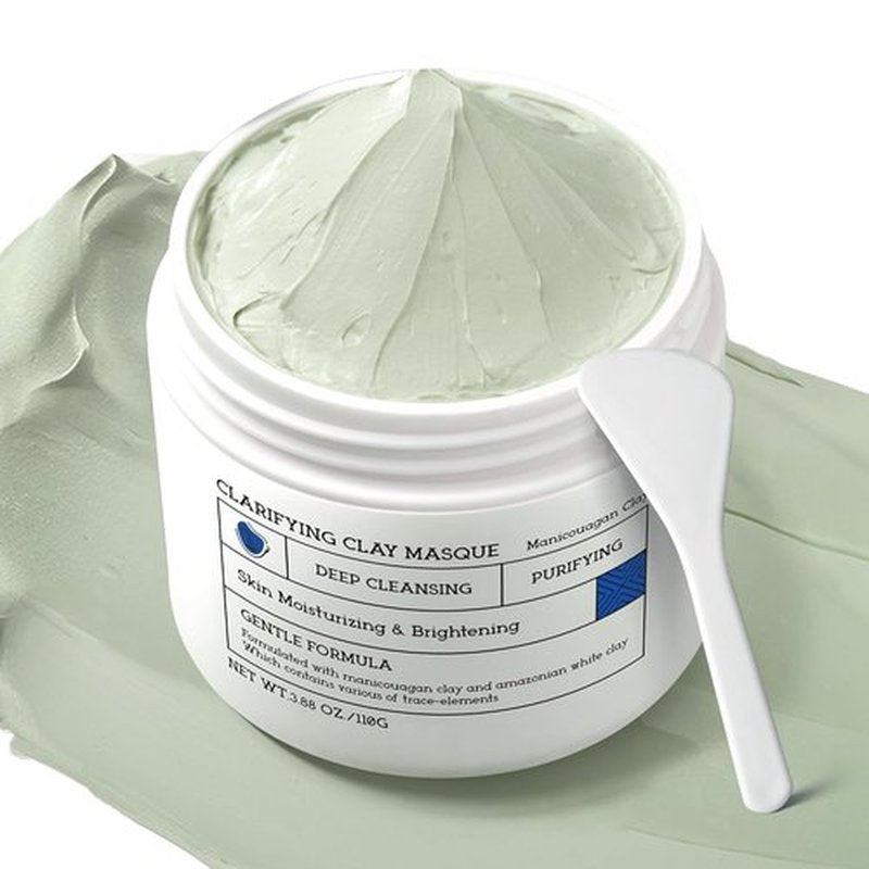 Ning Dermologie Clay Mask - Triple Mud Formula for Sensitive Skin, Deep Cleans Pores & Reduces Acne - 3.88 Oz