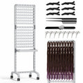Sunnacate 280 Pegs Braiding Hair Rack with Tray and Tools, Height Adjustable, 2-Side Braid Rack with Wheels, Standing Braider Hair Stand Separator Extension Holder Perm Accessories for Salon Home