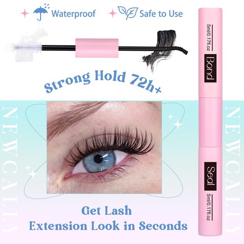 Lash Clusters Kit Wispy Natural Cluster Eyelash Extension Kit DIY Lash Extension Kit C-curly 10-16MM Eyelash Clusters Volume Individual Lashes Kit by Newcally