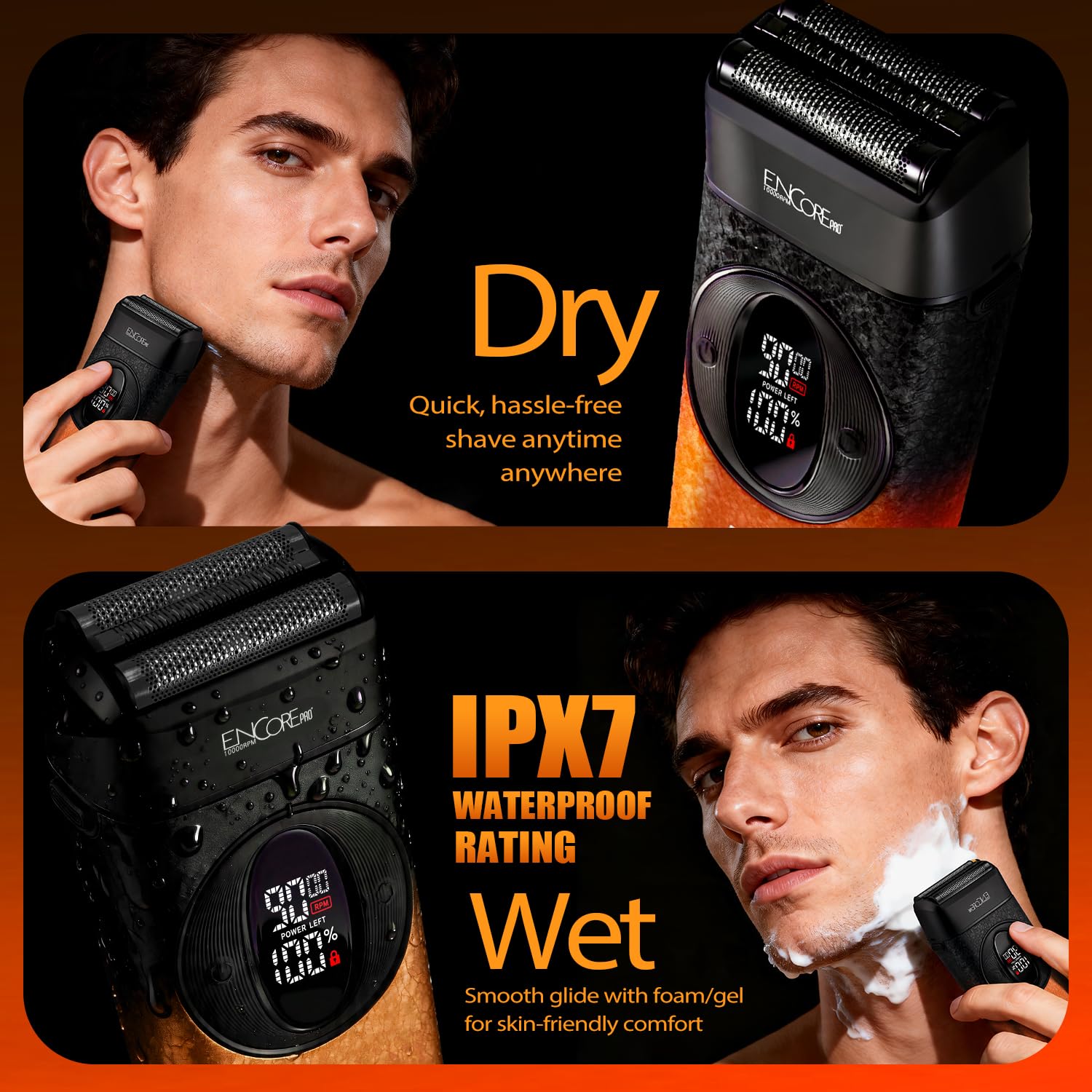 DSP Foil Shaver for Men, Cordless Rechargeable, Bald Head Trimmer