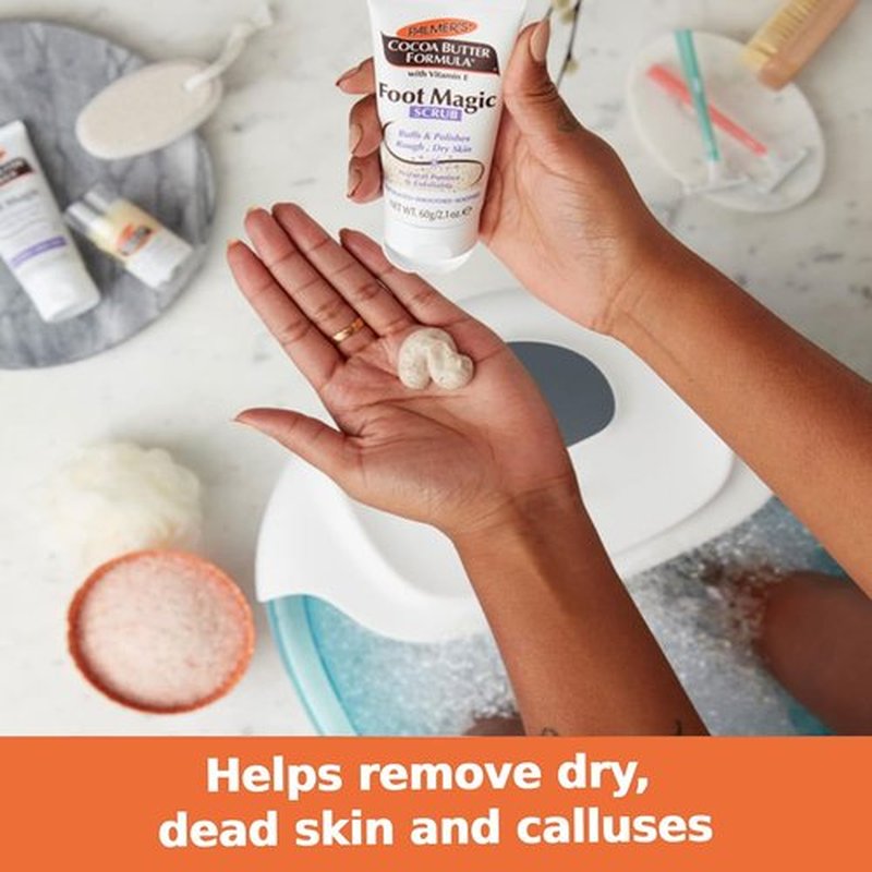 Palmer's Cocoa Butter Formula Exfoliating Foot Scrub - Hydrating Vitamin E for Dry, Cracked Feet | 2.1 Ounce