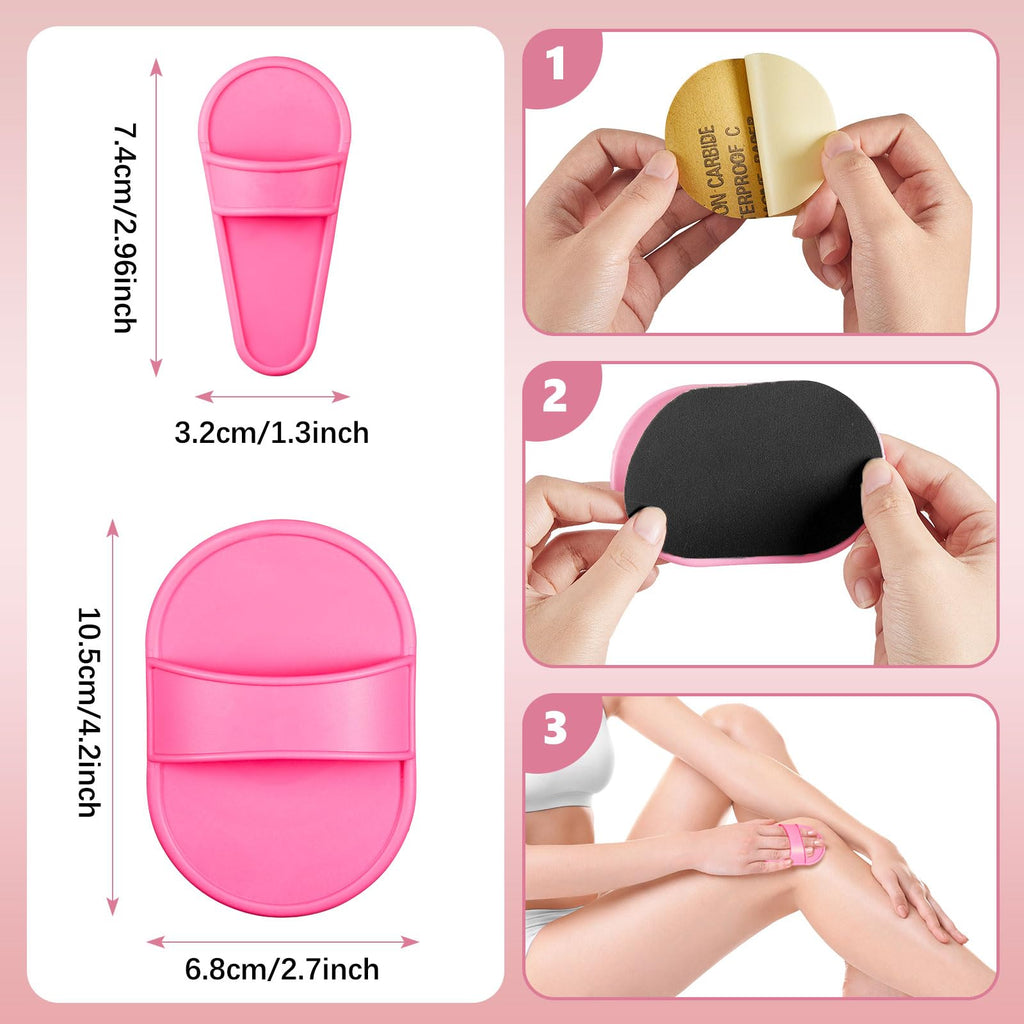 Patelai 32 Pcs Smooth Away Hair Removal Pads 2 Sizes Facial Hair Remover Pads and 30 Pcs Exfoliation Fine Sandpaper for Women Girls Faces Lips