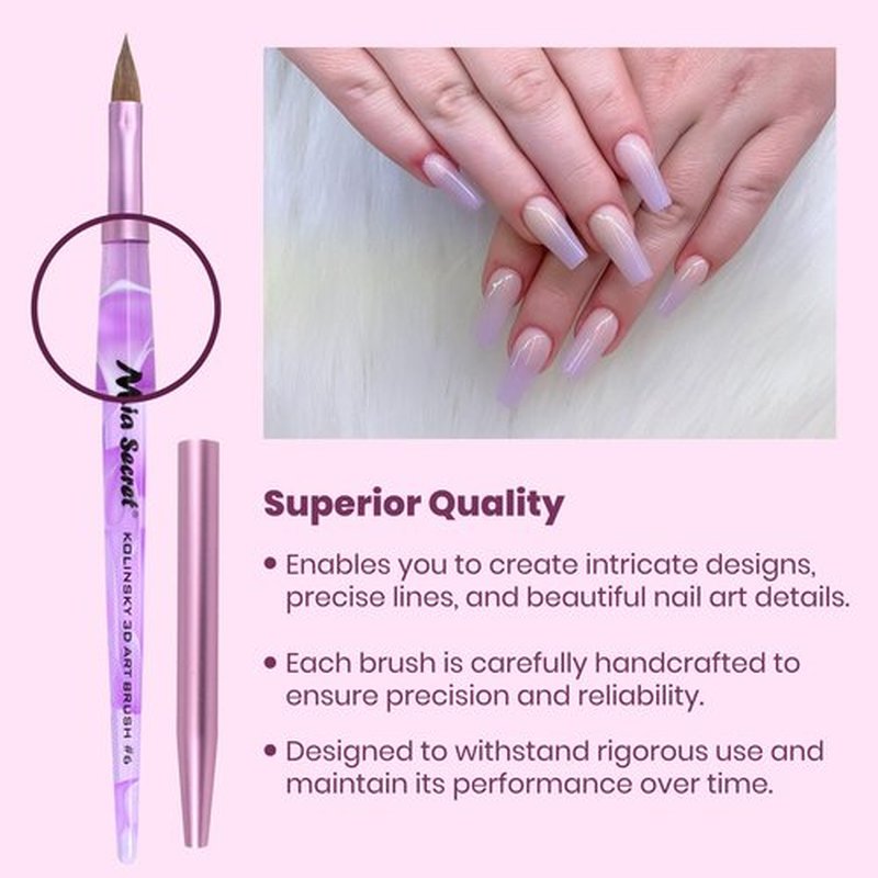 Nail Brushes with Kolinsky Squirrel Hair by Mia Secret Store