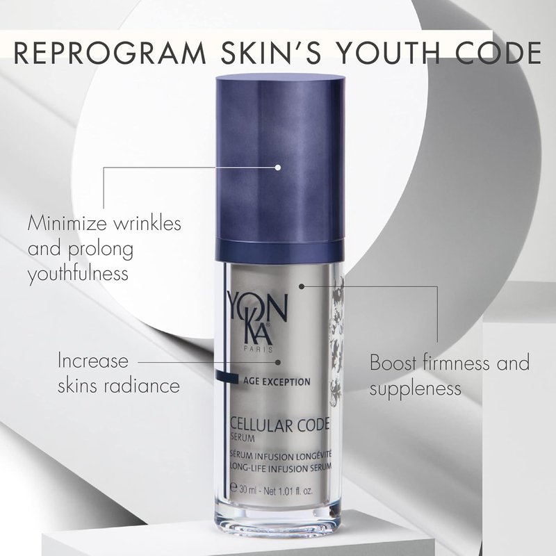 Yonka Cellular Code Serum - Anti-Aging Face Serum for Firm Skin & Wrinkle Reduction | Paraben-Free | 1.01 fl oz