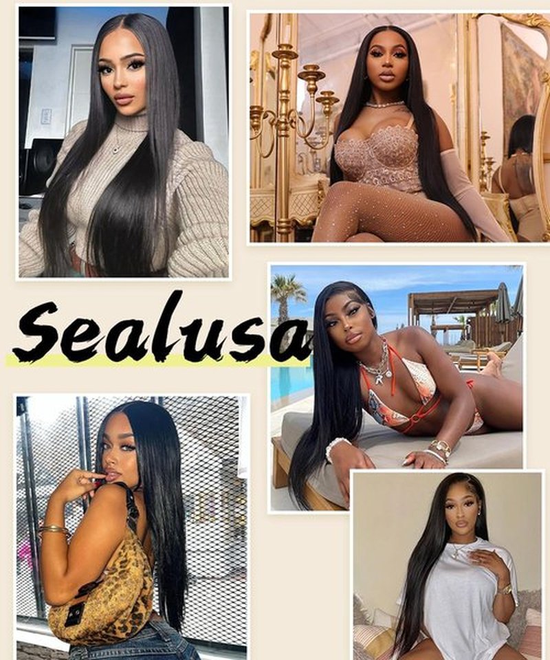 Sealusa 30 Inch 13x6 Lace Front Wigs Human Hair Real 100% Virgin Hair Can Last 6-9 Months Life Straight Human Hair Wig 200% Density Soft Silky Smooth HD Lace Frontal Wig Tangle-Free Natural Black