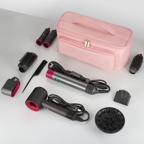 CHICECO Hair Tool Travel Bag for Shark FlexStyle Airwrap Hair Dryer and Styling Accessories Tools Storage Bag, Waterproof Travel Carrying Case Hair Tool Organizer, Gift for Women (Pink)