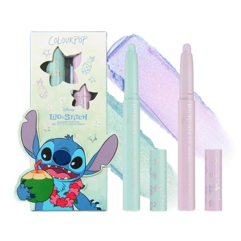 ColourPop x Stitch Cute and Feisty Shadow Stix Makeup Kit - Limited Edition Duochrome Eyeshadow Makeup Set - Vegan & Cruelty-Free Cream Eyeshadow Sticks with High-Pigment & Metallic Finishes (2 Count)