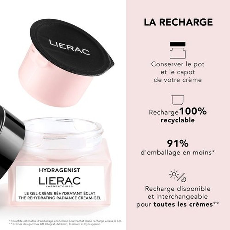 Lierac Rehydrating Radiance Face Cream - Hydrating Formula, Face Moisturizer Cream for Woman, Fine Lines, Hydrating, Tightens & Smooths Skin with Hyaluronic Acid, Sensitive Skin - 50ml