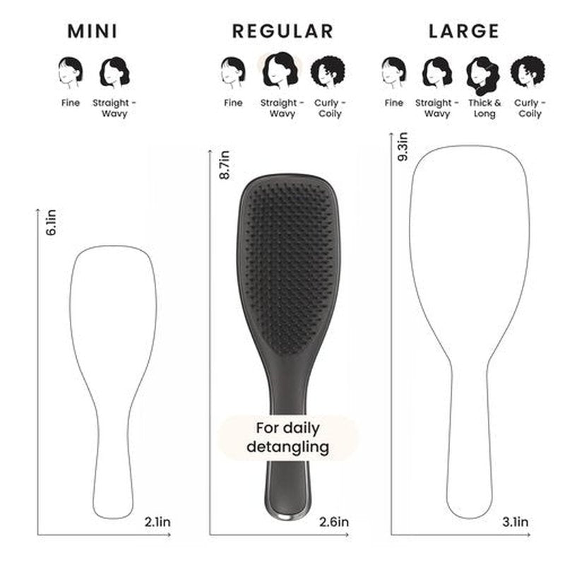 Tangle Teezer Chrome Ultimate Detangler Brush for Wet & Dry Hair, Eliminates Knots & Reduces Breakage for Straight to Curly Hair Types, Gunmetal Silver