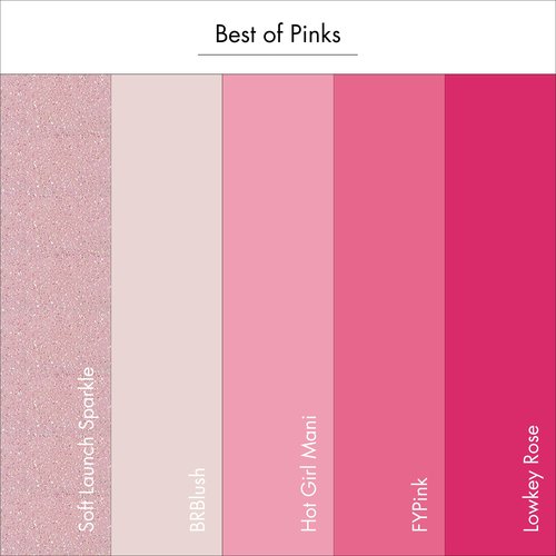 Dashing Diva Gloss Nail Strips 5-in-1 Kit - Best of Pinks - UV Free, Chip Resistant, Long Lasting Gel Nail Stickers - Contains 110 wraps, 5 prep pads, 2 nail files