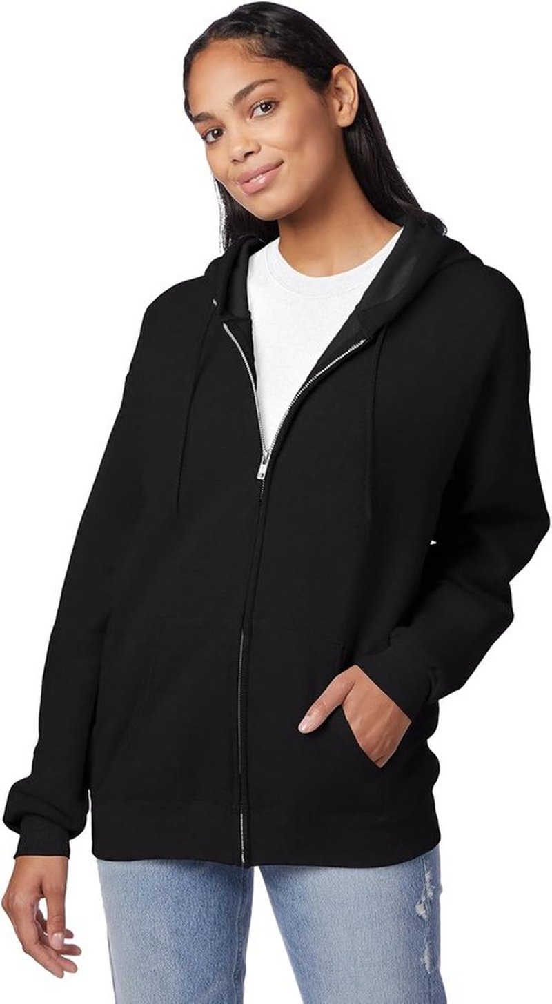 Hanes Men's Zip-Up Hoodie - EcoSmart Fleece Full-Zip Sweatshirt for Comfort & Style